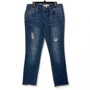 Forever 21 "2.1 Denim" Distressed Straight Leg Jeans, Size 27
